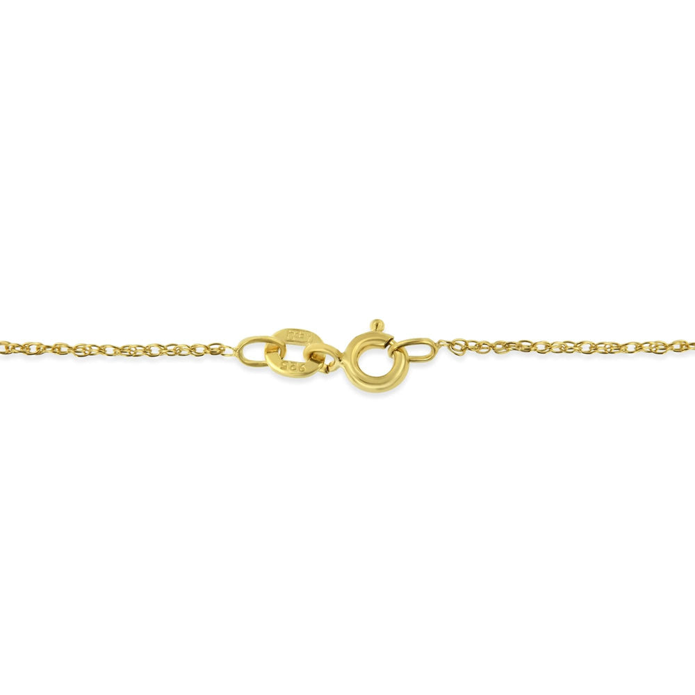10K Yellow Gold over .925 Sterling Silver Diamond Accented Heart Angel Wing Key to Heaven 18" Rope Chain Pendant Necklace (H-I Color, I2-I3 Clarity)
