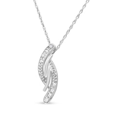 .925 Sterling Silver 1/20 cttw Round Cut Diamond Fashion Pendant Necklace (H-I, I2)