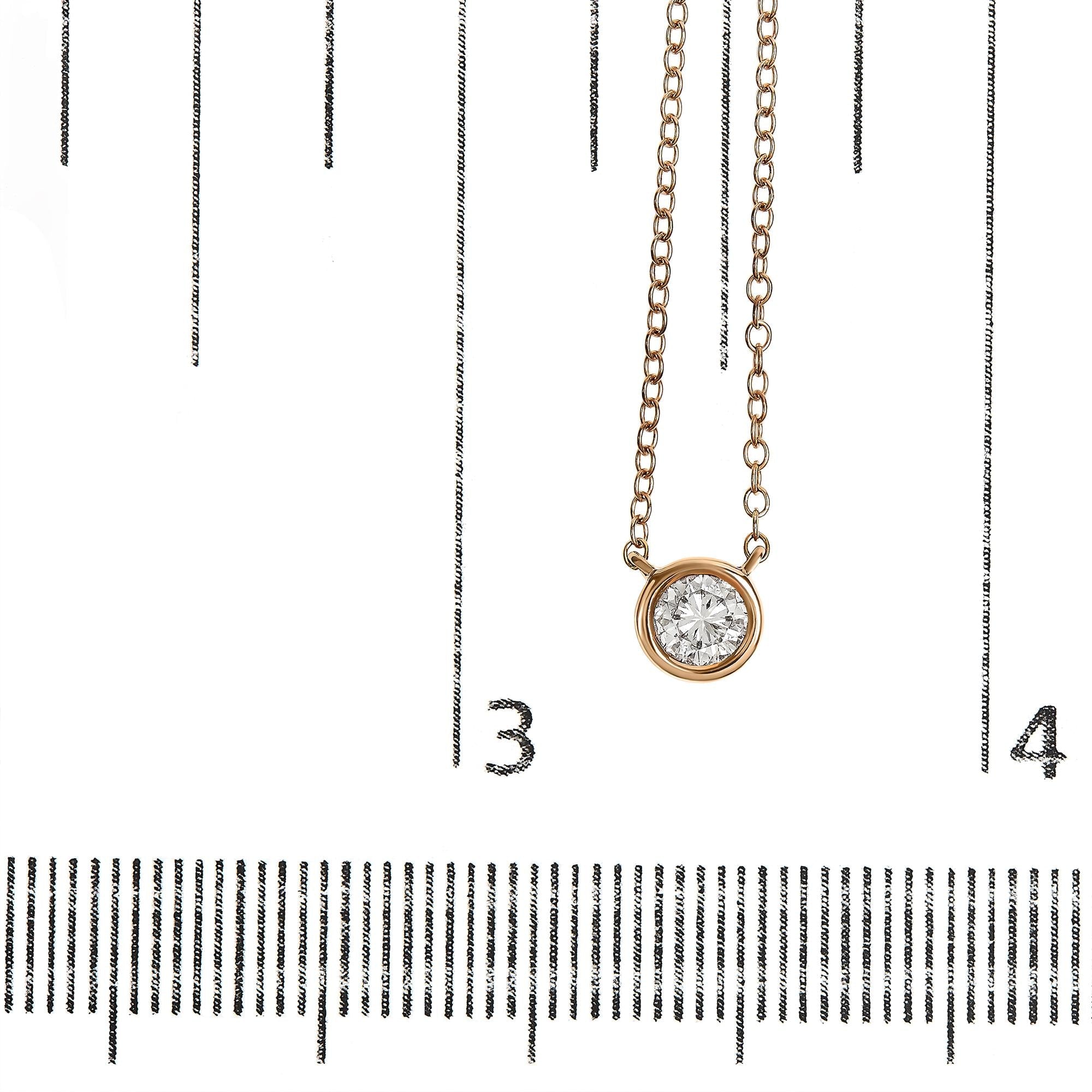 Sterling Silver Bezel-Set Diamond Solitaire Pendant Necklace (1/3 cttw, H-I Color, I1-I2 Clarity)