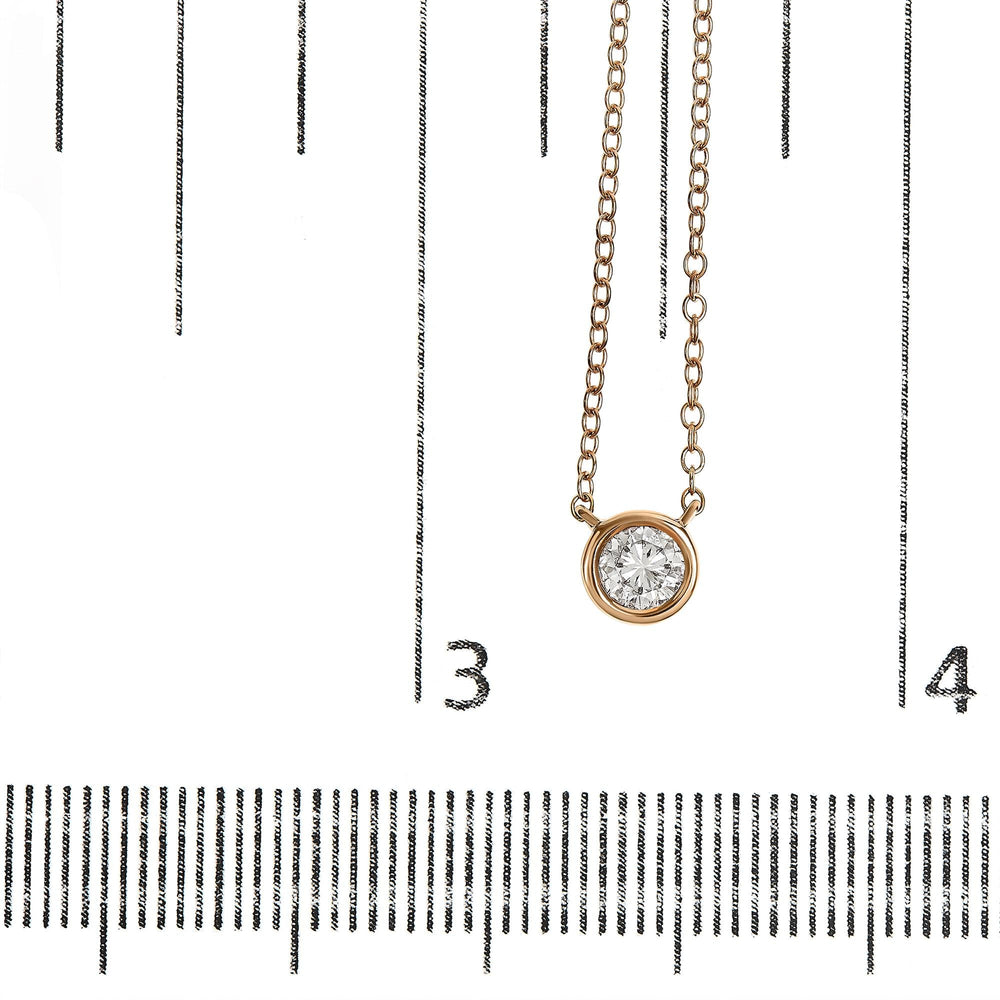 Sterling Silver Bezel-Set Diamond Solitaire Pendant Necklace (1/3 cttw, H-I Color, I1-I2 Clarity)