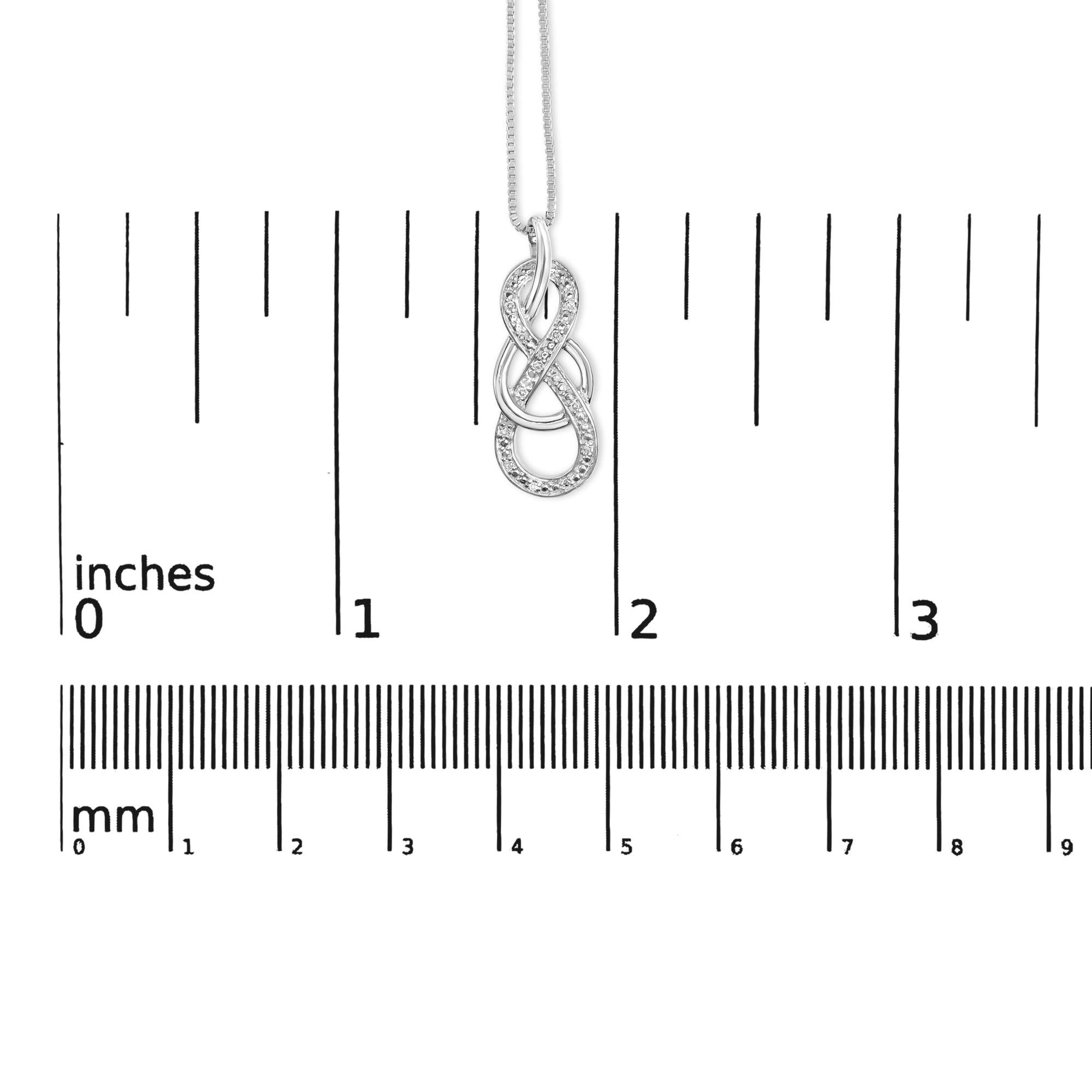 925 Sterling Silver Diamond Accent Interlocking Infinity Pendant Necklace (H-I Color, I2-I3 Clarity) - 18" Inches
