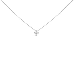 10K Gold 1/10 Cttw Bezel Set Solitaire Princess Cut Diamond Kite Shaped Pendent Necklace - 18" Inches