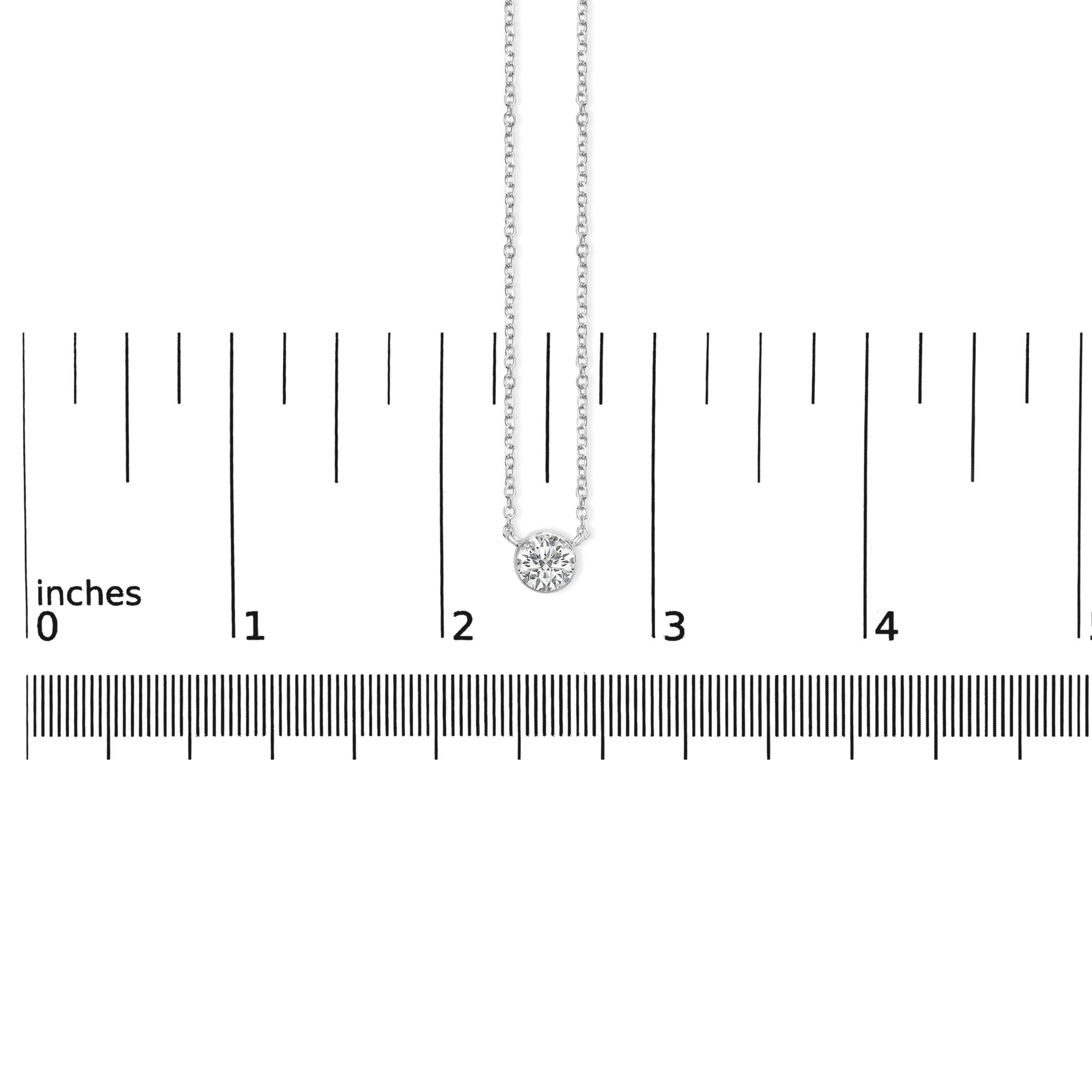14K White Gold 1.0 Cttw Round Brilliant-Cut Diamond Modern Bezel-Set Solitaire Adjustable 16"-18" Pendant Necklace (G-H Color, SI1-SI2 Clarity)