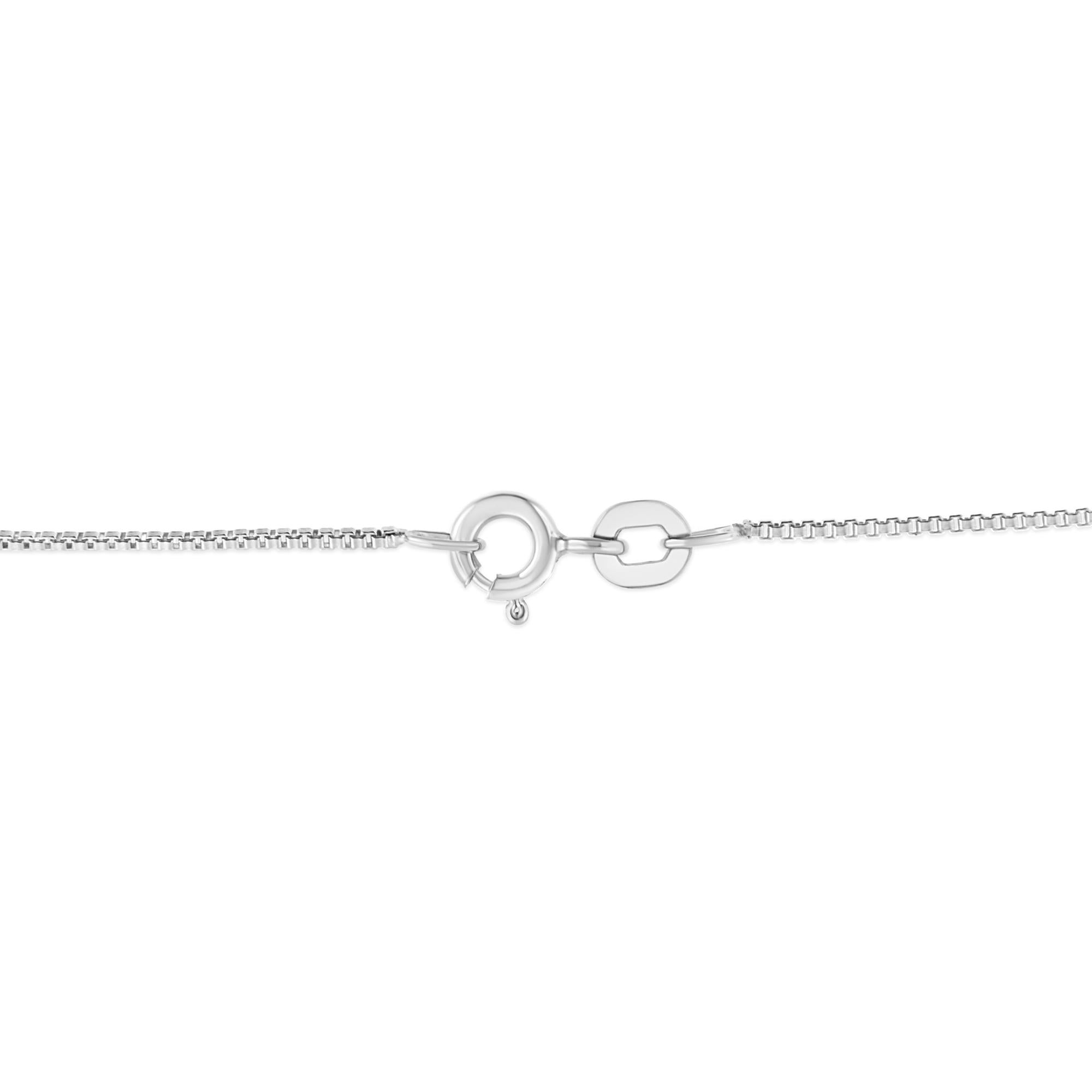 .925 Sterling Silver Prong Set Color Treated Diamond Floral Cluster 18" Pendant Necklace