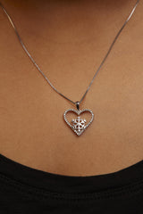 925 Sterling Silver 1/10ct TDW Diamond Heart Pendant Necklace 18"