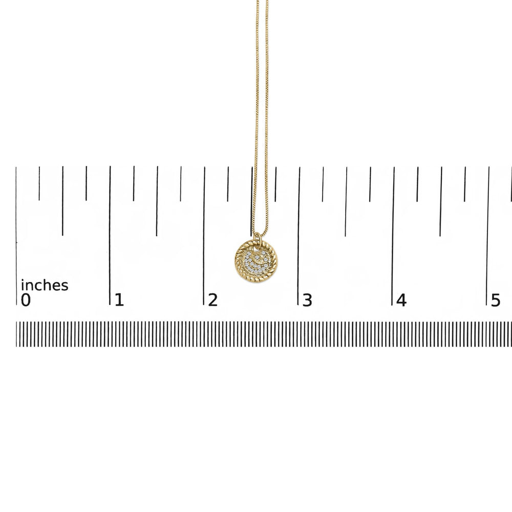 10K Yellow Gold Diamond Accent Crescent Moon Pendant Necklace
