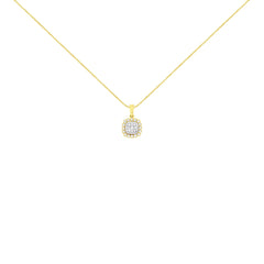 10K Yellow Gold Plated .925 Sterling Silver 1/4 Cttw Diamond 18" Pendant Necklace (I-J Color, I1-I2 Clarity)