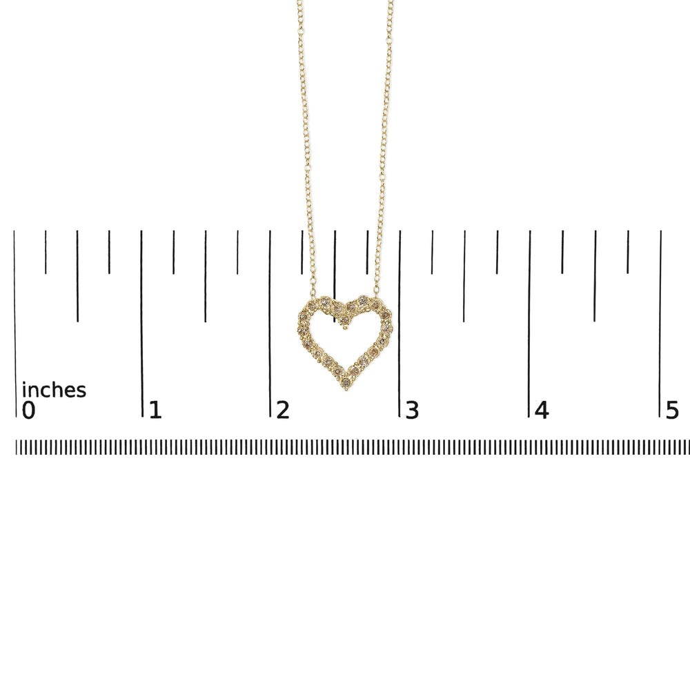 10K Yellow Gold Flashed .925 Sterling Silver 1/2 Cttw Champagne Diamond Miracle Plate Heart Pendant Necklace (K-L Color, I1-I2 Clarity) - 18"