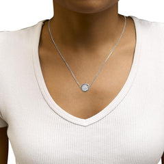 14K White Gold 1 1/6 Cttw Bezel Set Diamond Solitaire Pendant Necklace (H-I Color, SI2-I1 Clarity) - 18 Inch