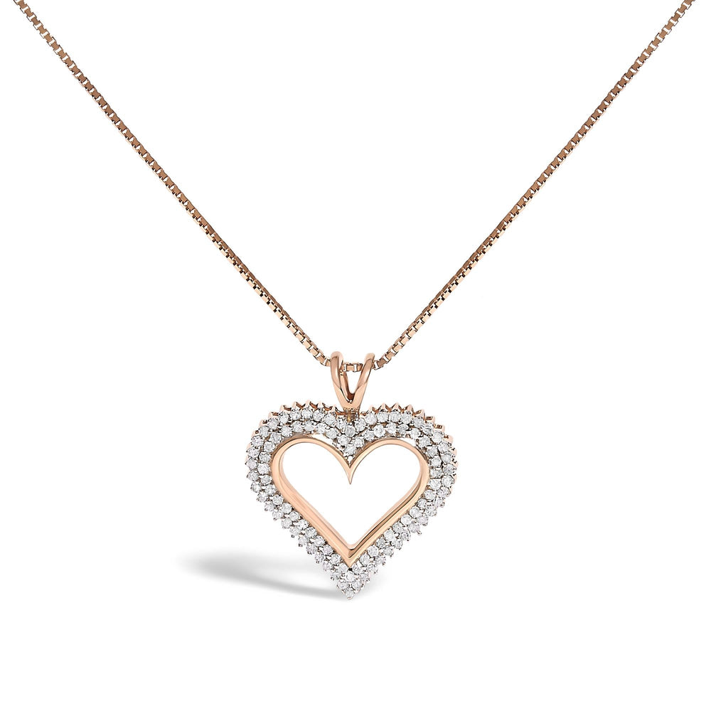 .925 Sterling Silver Diamond Heart 18" Pendant Necklace (I-J Color, I2-I3 Clarity)