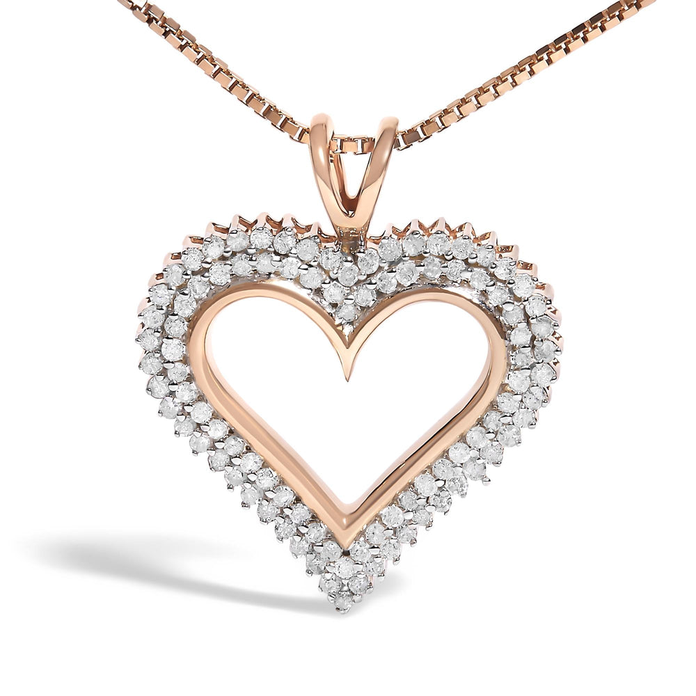 .925 Sterling Silver Diamond Heart 18" Pendant Necklace (I-J Color, I2-I3 Clarity)