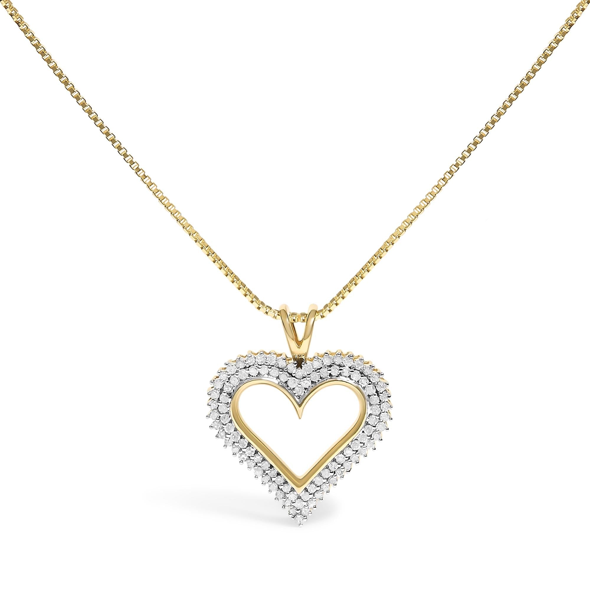 .925 Sterling Silver Diamond Heart 18" Pendant Necklace (I-J Color, I2-I3 Clarity)