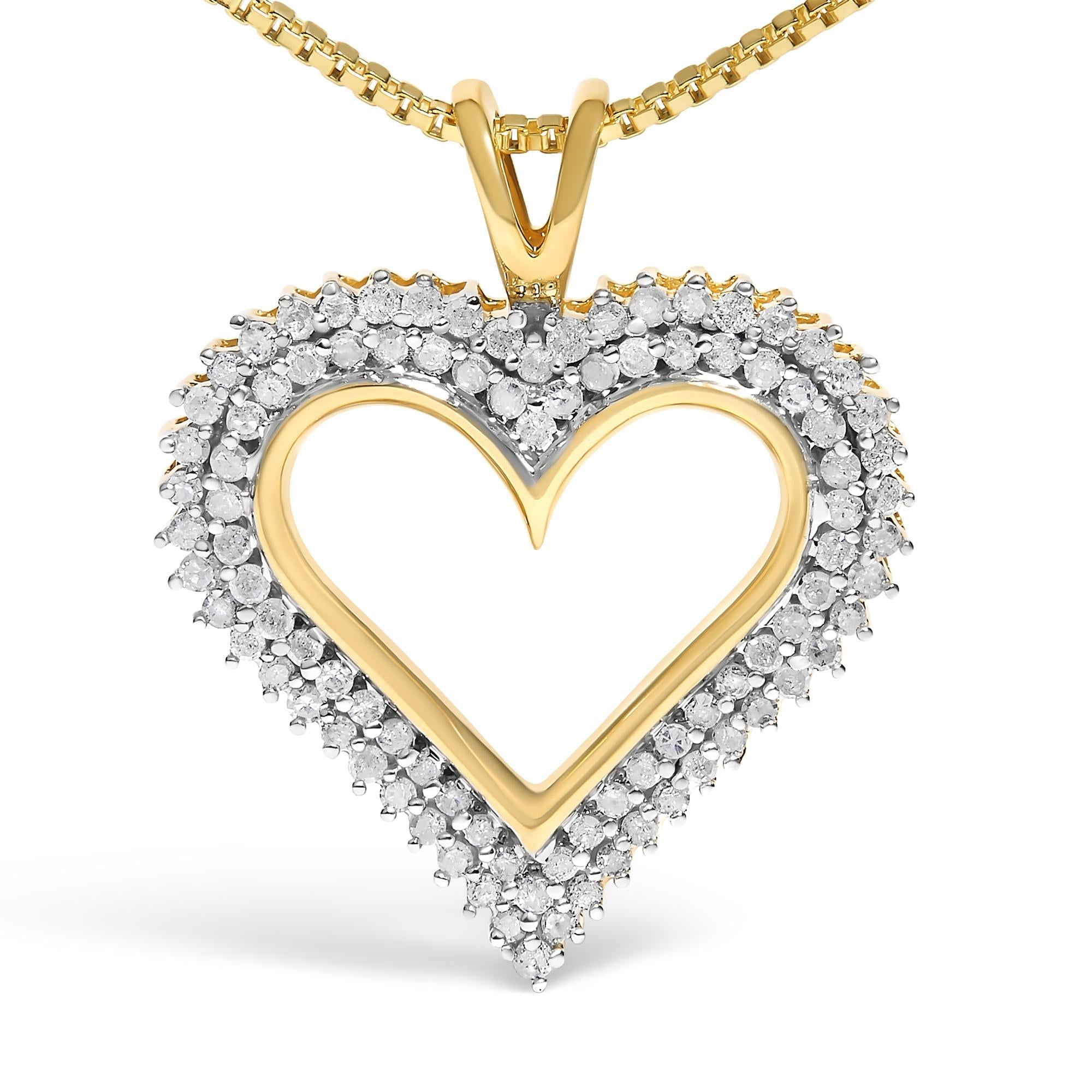 .925 Sterling Silver Diamond Heart 18" Pendant Necklace (I-J Color, I2-I3 Clarity)