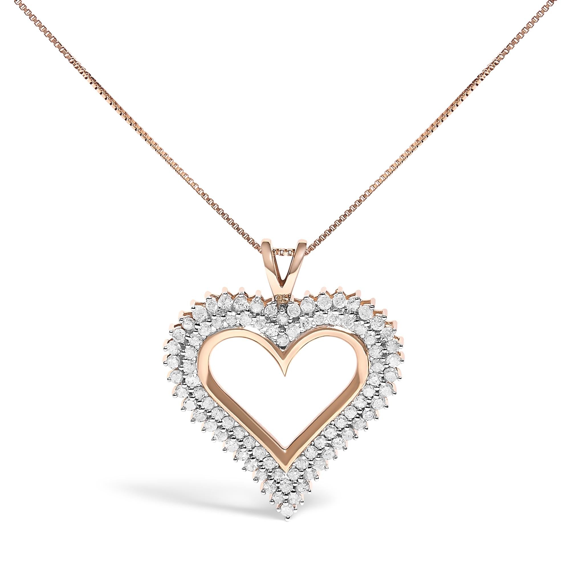 .925 Sterling Silver Diamond Heart 18" Pendant Necklace (I-J Color, I2-I3 Clarity)