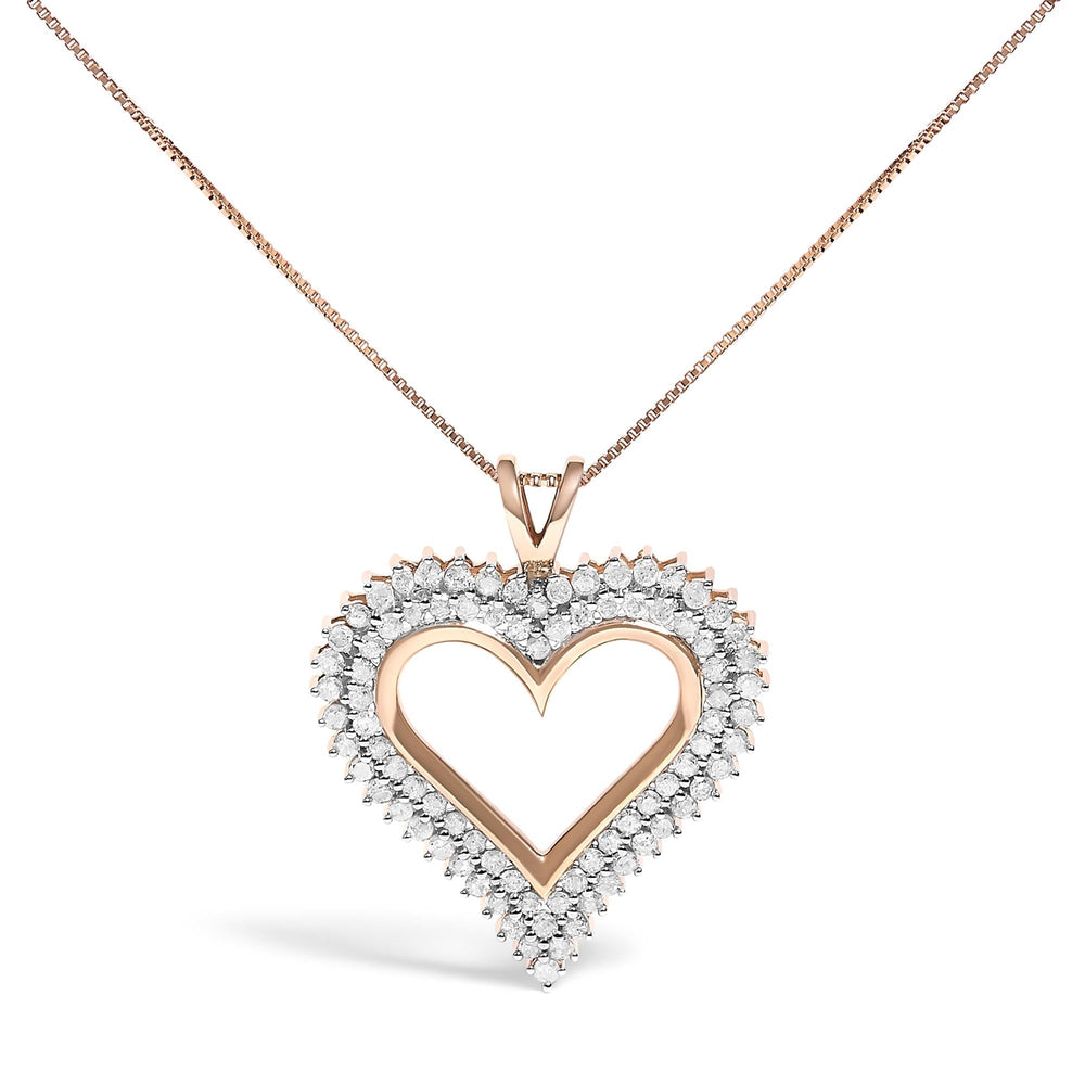 .925 Sterling Silver Diamond Heart 18" Pendant Necklace (I-J Color, I2-I3 Clarity)