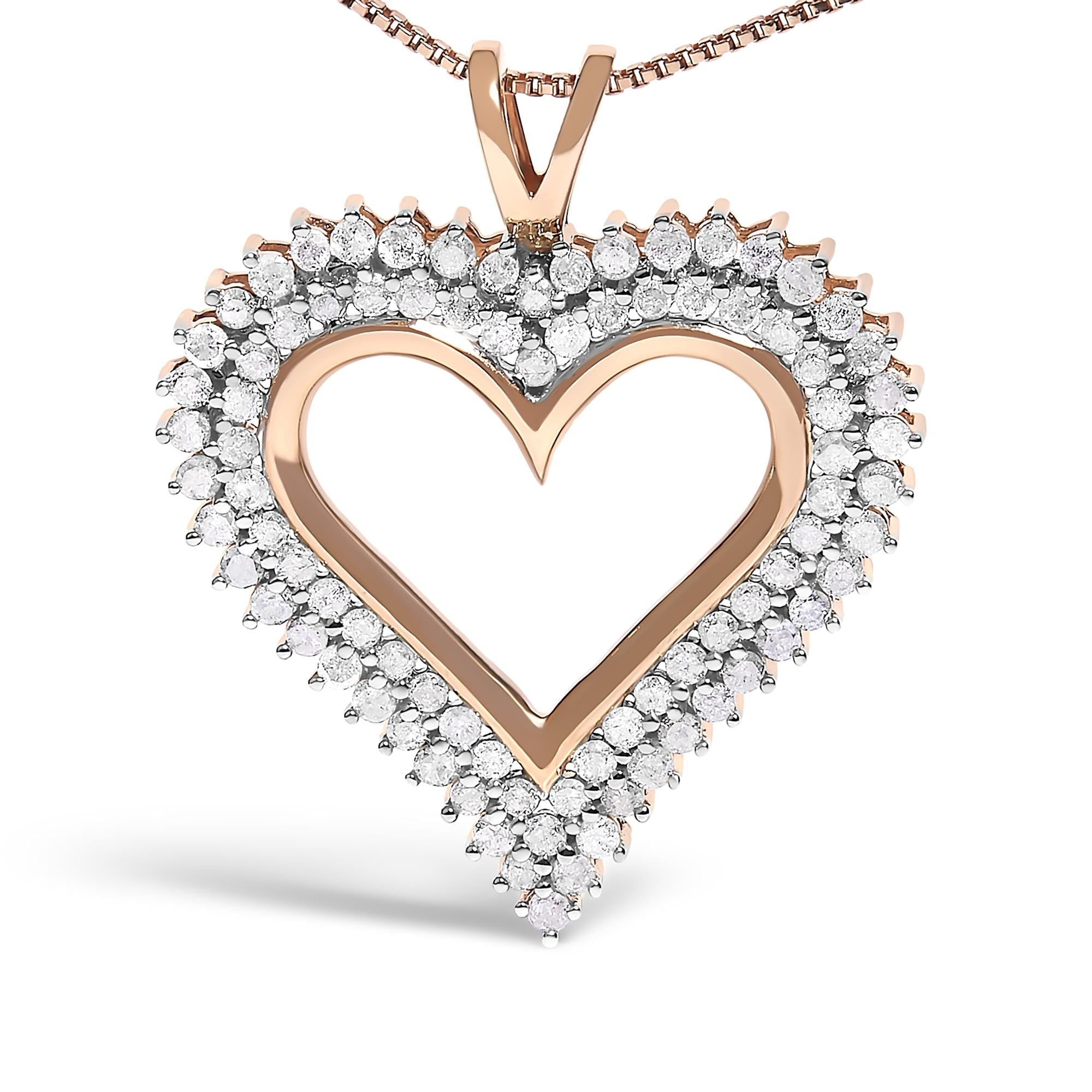 .925 Sterling Silver Diamond Heart 18" Pendant Necklace (I-J Color, I2-I3 Clarity)