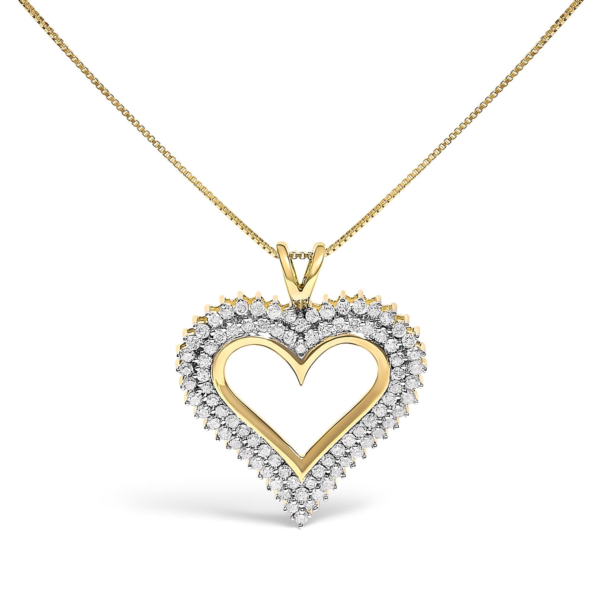 .925 Sterling Silver Diamond Heart 18" Pendant Necklace (I-J Color, I2-I3 Clarity)