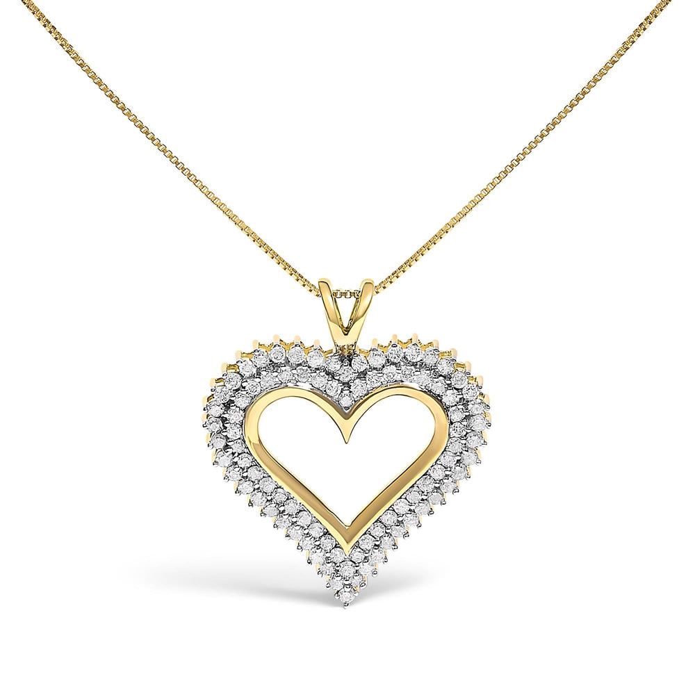 .925 Sterling Silver Diamond Heart 18" Pendant Necklace (I-J Color, I2-I3 Clarity)