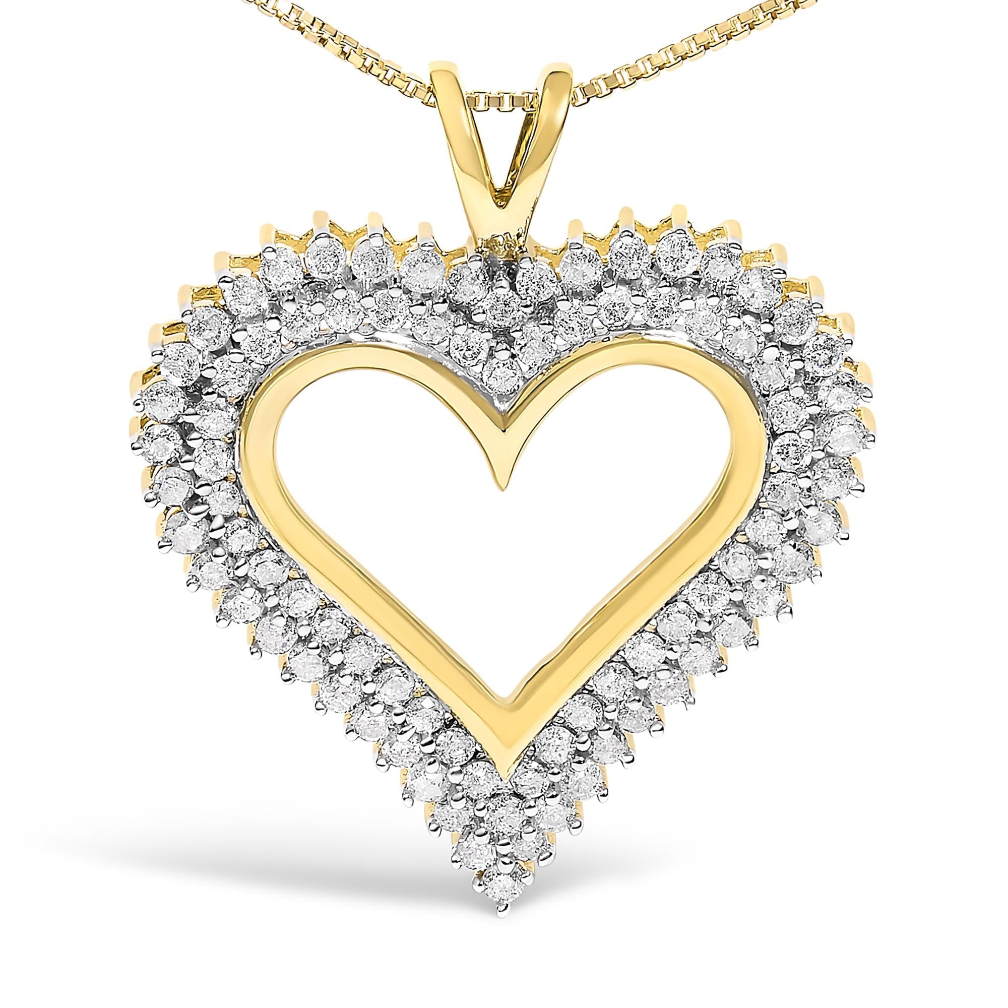 .925 Sterling Silver Diamond Heart 18" Pendant Necklace (I-J Color, I2-I3 Clarity)