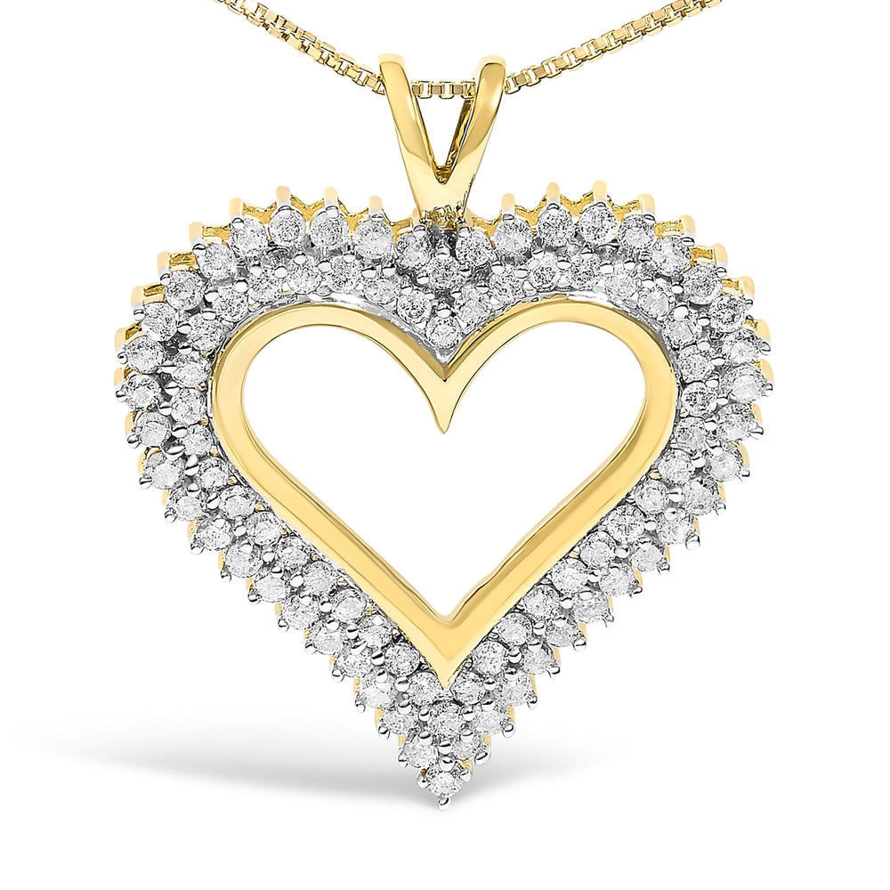 .925 Sterling Silver Diamond Heart 18" Pendant Necklace (I-J Color, I2-I3 Clarity)