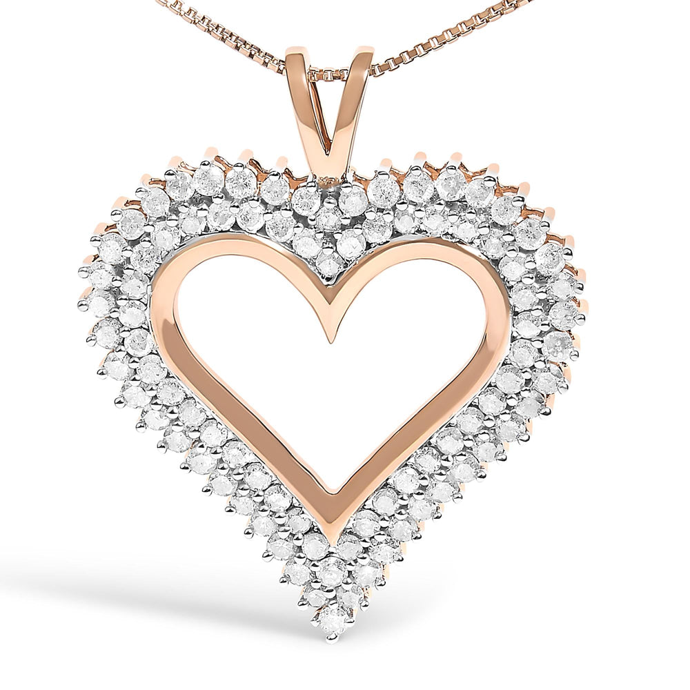 .925 Sterling Silver Diamond Heart 18" Pendant Necklace (I-J Color, I2-I3 Clarity)