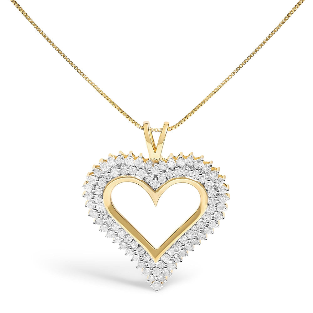 .925 Sterling Silver Diamond Heart 18" Pendant Necklace (I-J Color, I2-I3 Clarity)