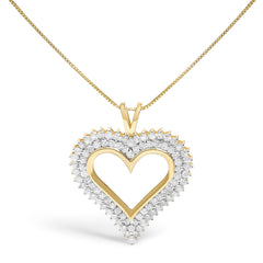 .925 Sterling Silver Diamond Heart 18" Pendant Necklace (I-J Color, I2-I3 Clarity)