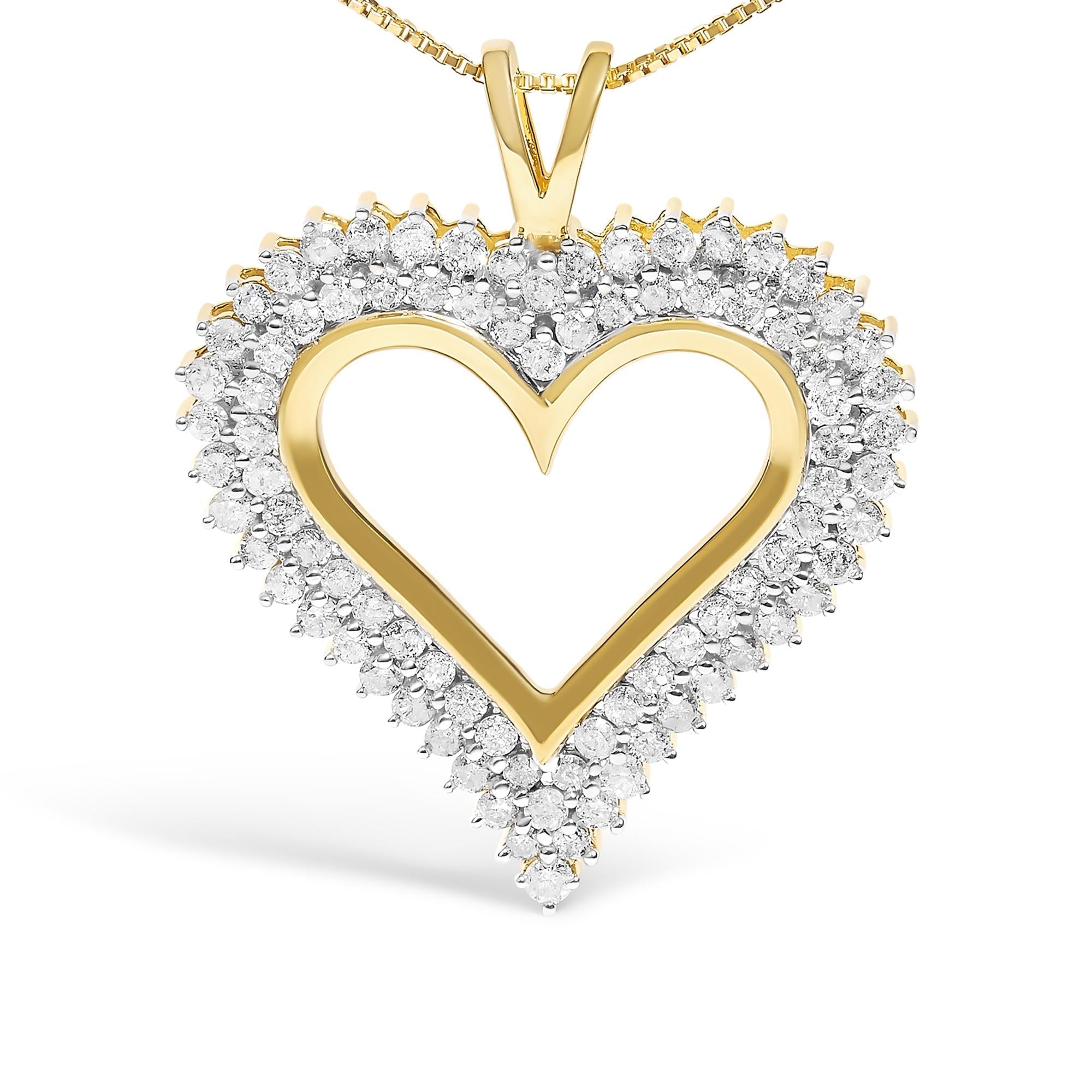 .925 Sterling Silver Diamond Heart 18" Pendant Necklace (I-J Color, I2-I3 Clarity)