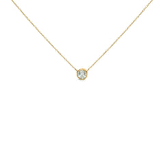 10K Yellow Gold 2.0 Cttw Round Bezel Set Diamond Solitaire Pendant Necklace