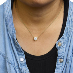 10K Yellow Gold 2.0 Cttw Round Bezel Set Diamond Solitaire Pendant Necklace