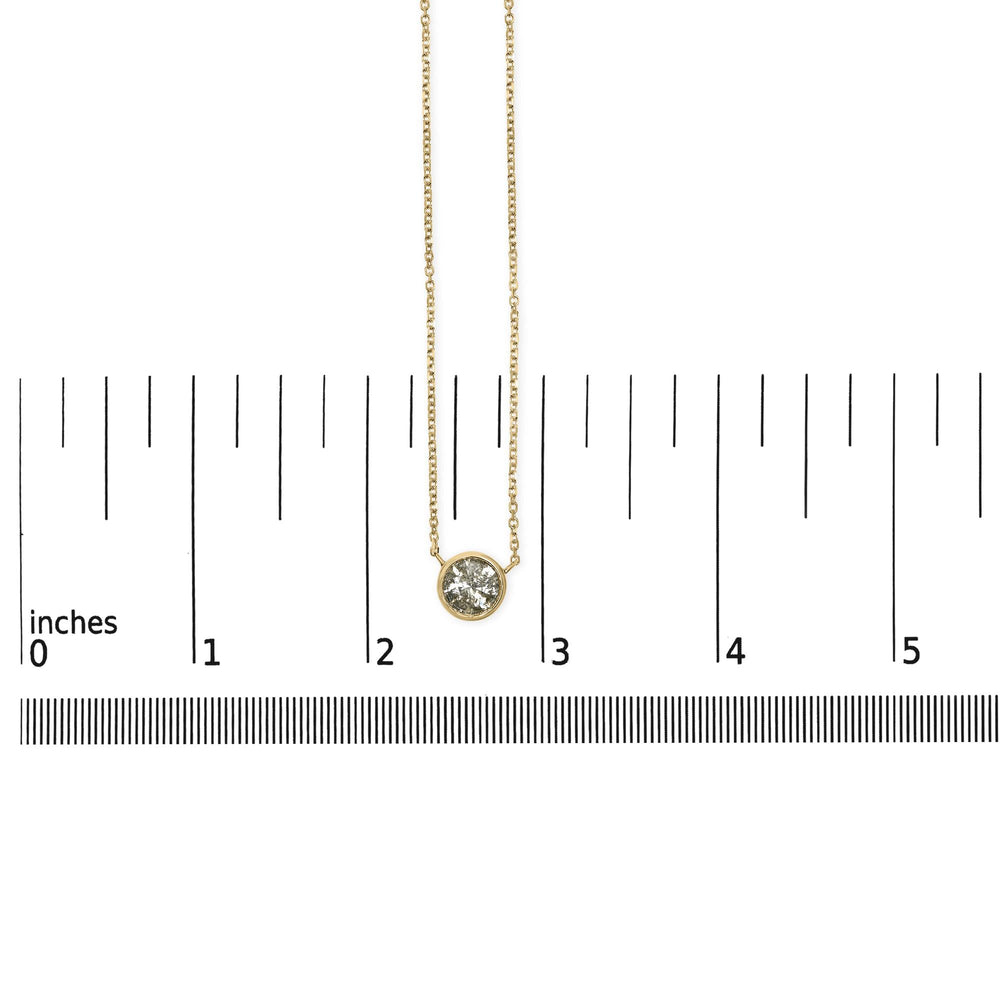 10K Yellow Gold 2.0 Cttw Round Bezel Set Diamond Solitaire Pendant Necklace