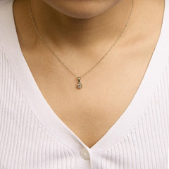 14K Yellow Gold Plated Silver 1/5 Cttw Diamond Openwork Pendant Necklace