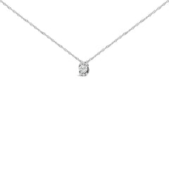 Sterling Silver 1/2 Cttw Lab Grown Diamond Oval Halo Pendant Necklace