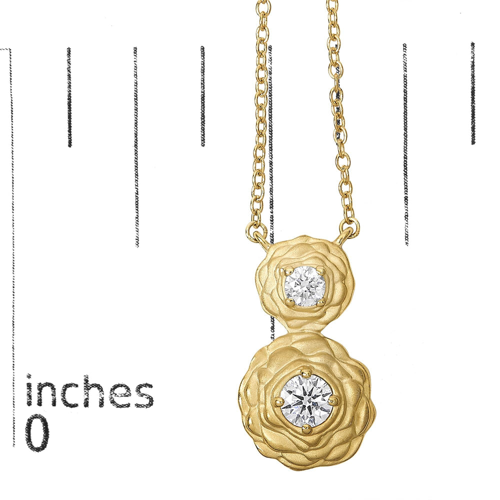 14K Yellow Gold Plated Sterling Silver 1/2 Cttw Lab Grown Diamond Rose Pendant Necklace