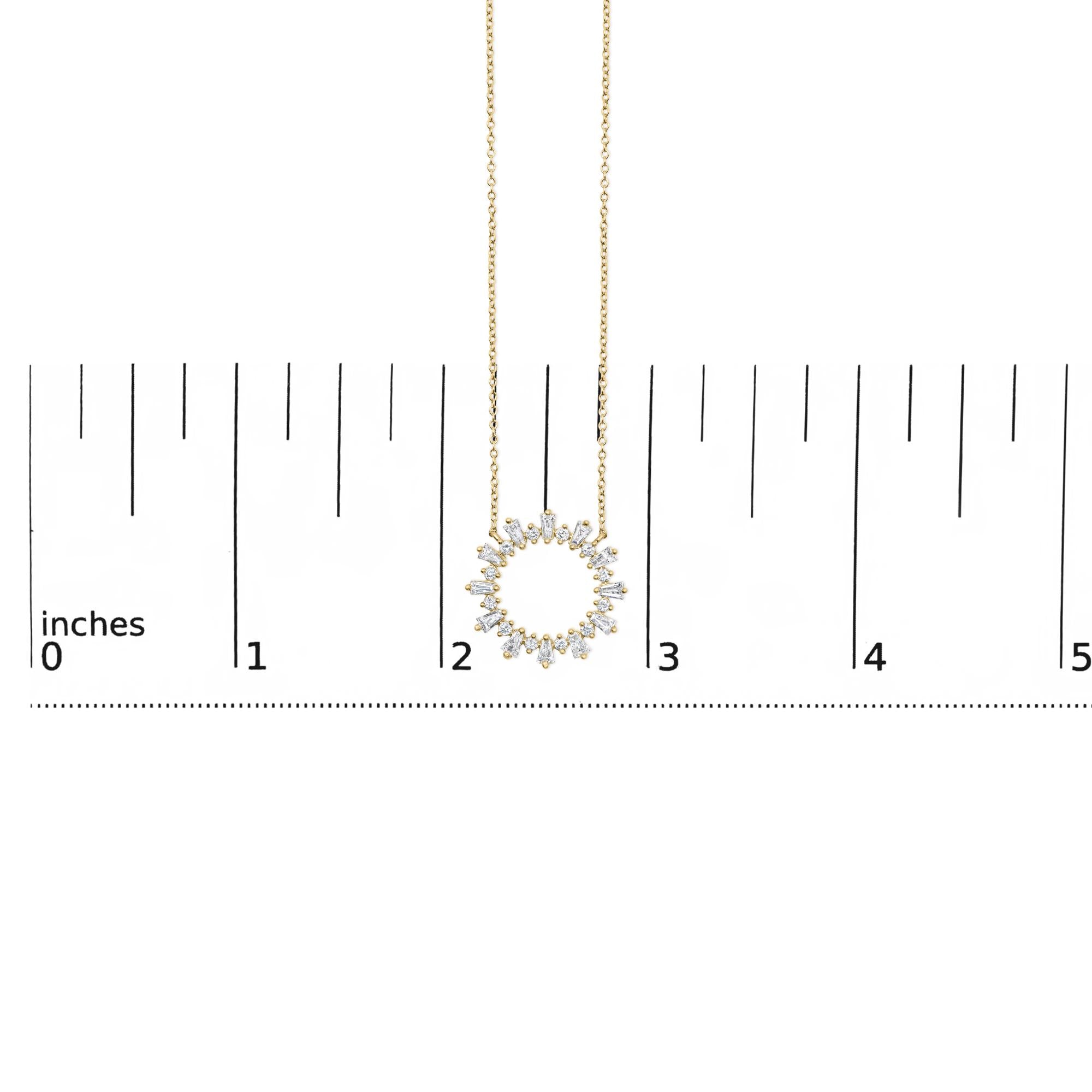 14K Yellow Gold Plated Sterling Silver 3/4 Cttw Diamond Starburst Pendant Necklace