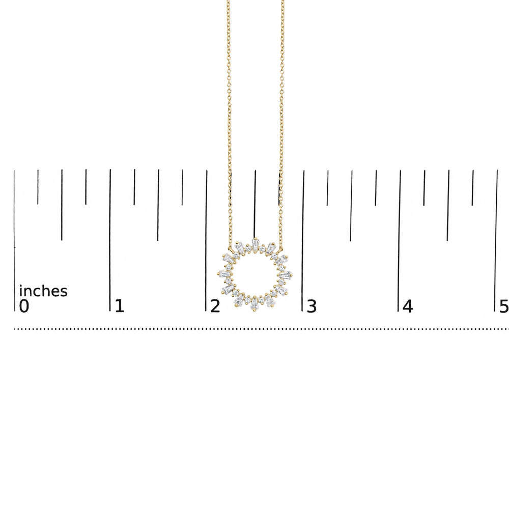14K Yellow Gold Plated Sterling Silver 3/4 Cttw Diamond Starburst Pendant Necklace