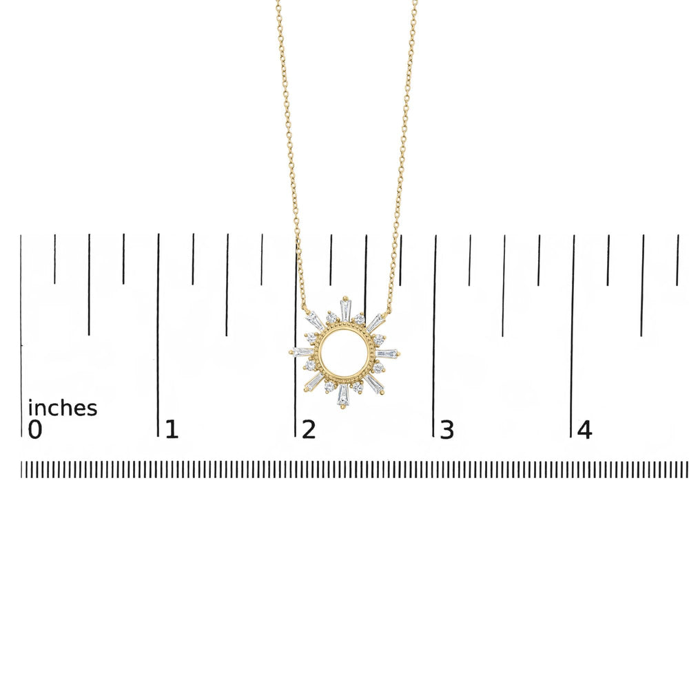 14K Yellow Gold Plated Sterling Silver 5/8 Cttw Diamond Open Starburst Pendant Necklace