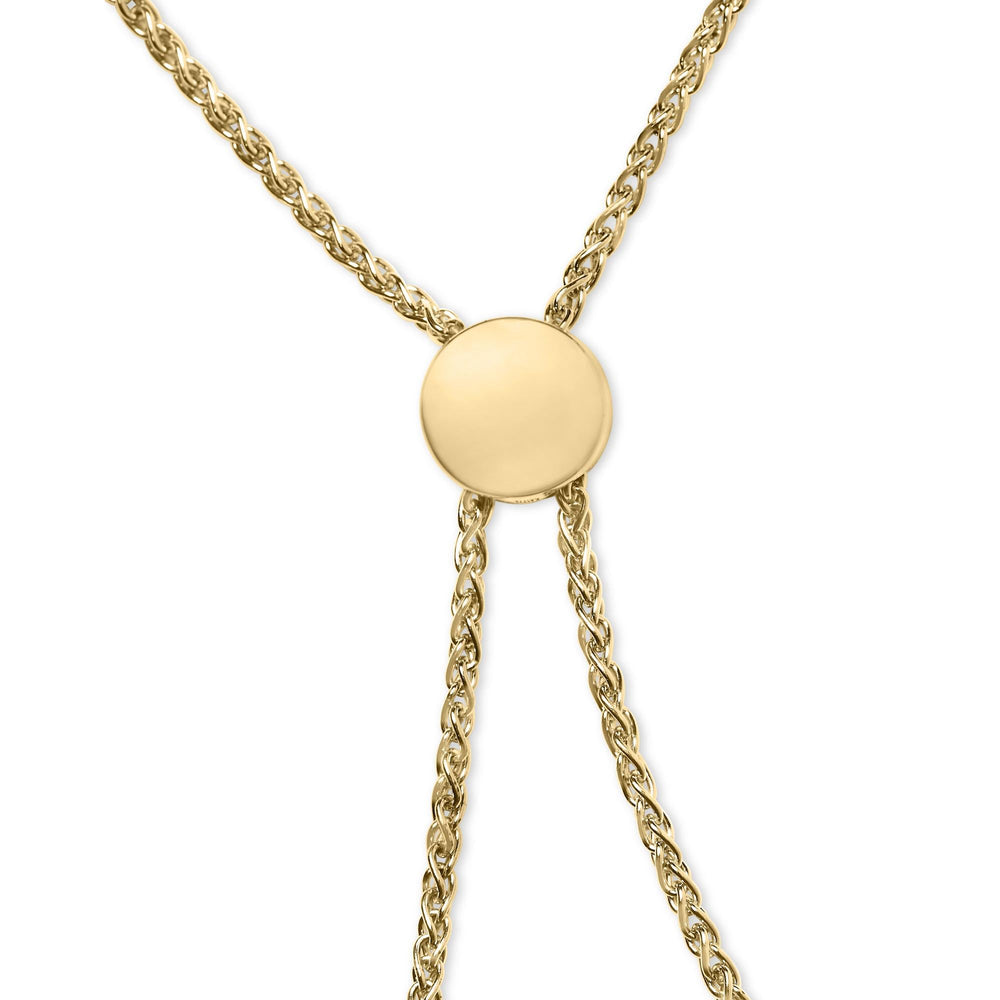 Gold Vermeil Diamond Accent Bar Lariat Bolo Bracelet