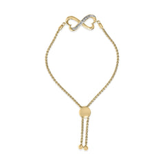 Gold Vermeil Diamond Accent Heart Infinity Bolo Bracelet