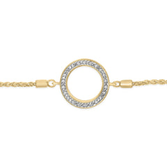 Gold Vermeil Diamond Accent Circle Lariat Bolo Bracelet