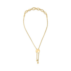 Gold Vermeil Diamond Accent Infinity Sign Lariat Bolo Bracelet