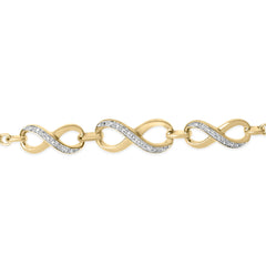 Gold Vermeil Diamond Accent Infinity Sign Lariat Bolo Bracelet