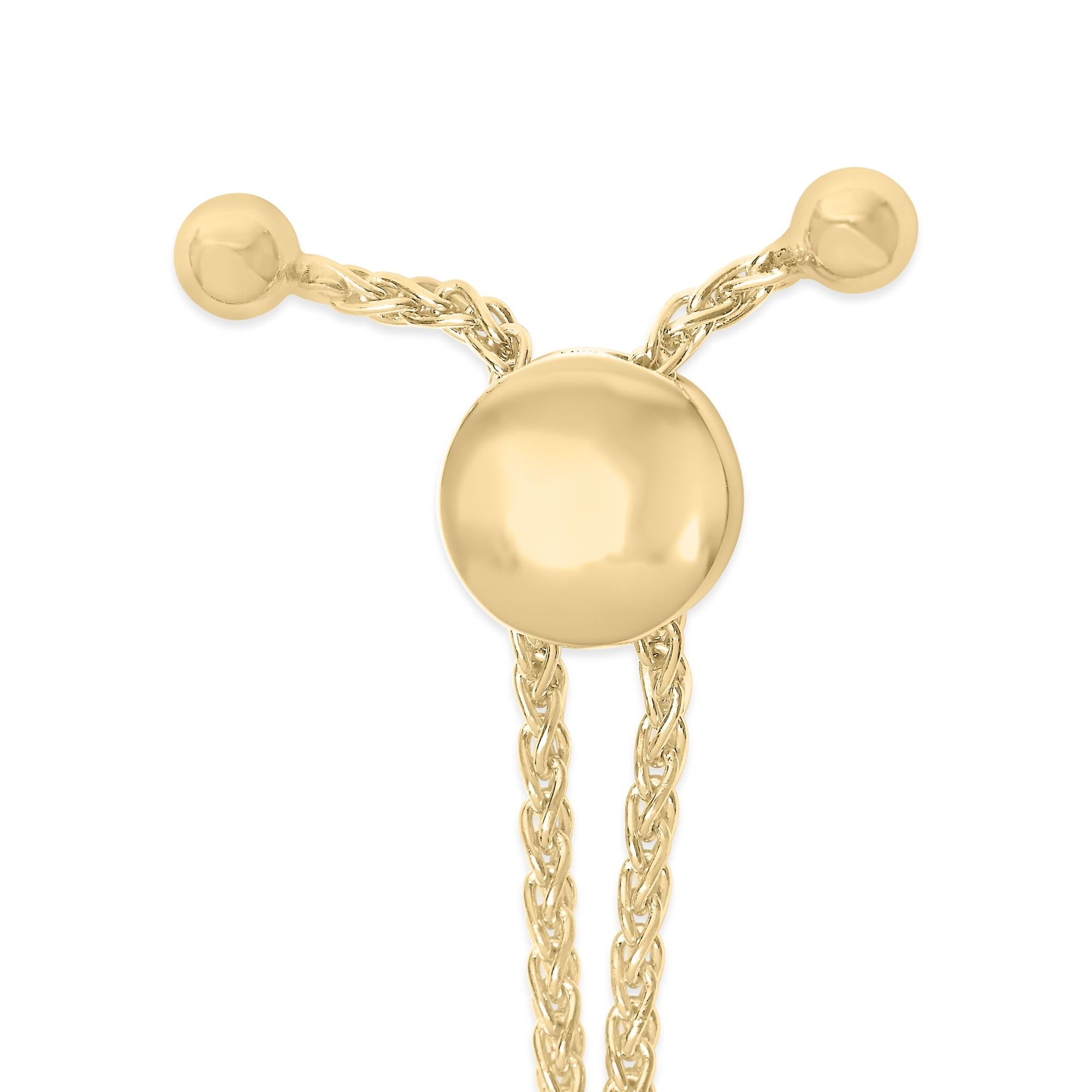 Gold Vermeil Diamond Accent Infinity Sign Lariat Bolo Bracelet