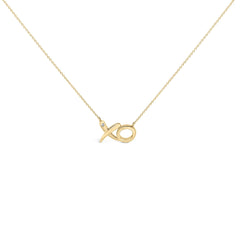 24 KT Gold Vermeil Diamond Accent "XO" Necklace
