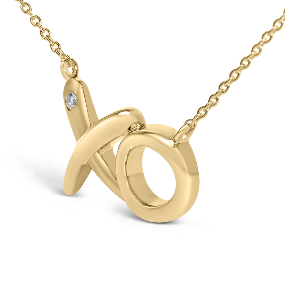 24 KT Gold Vermeil Diamond Accent "XO" Necklace