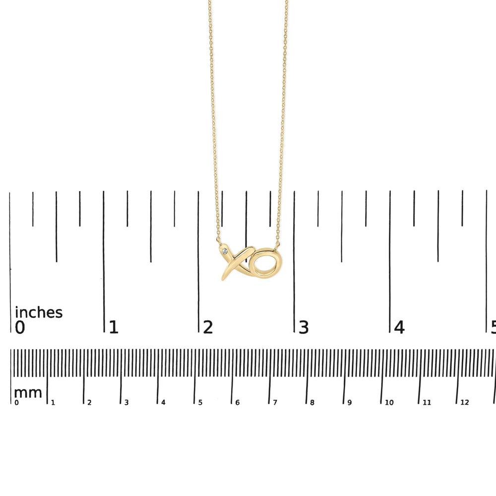 24 KT Gold Vermeil Diamond Accent "XO" Necklace