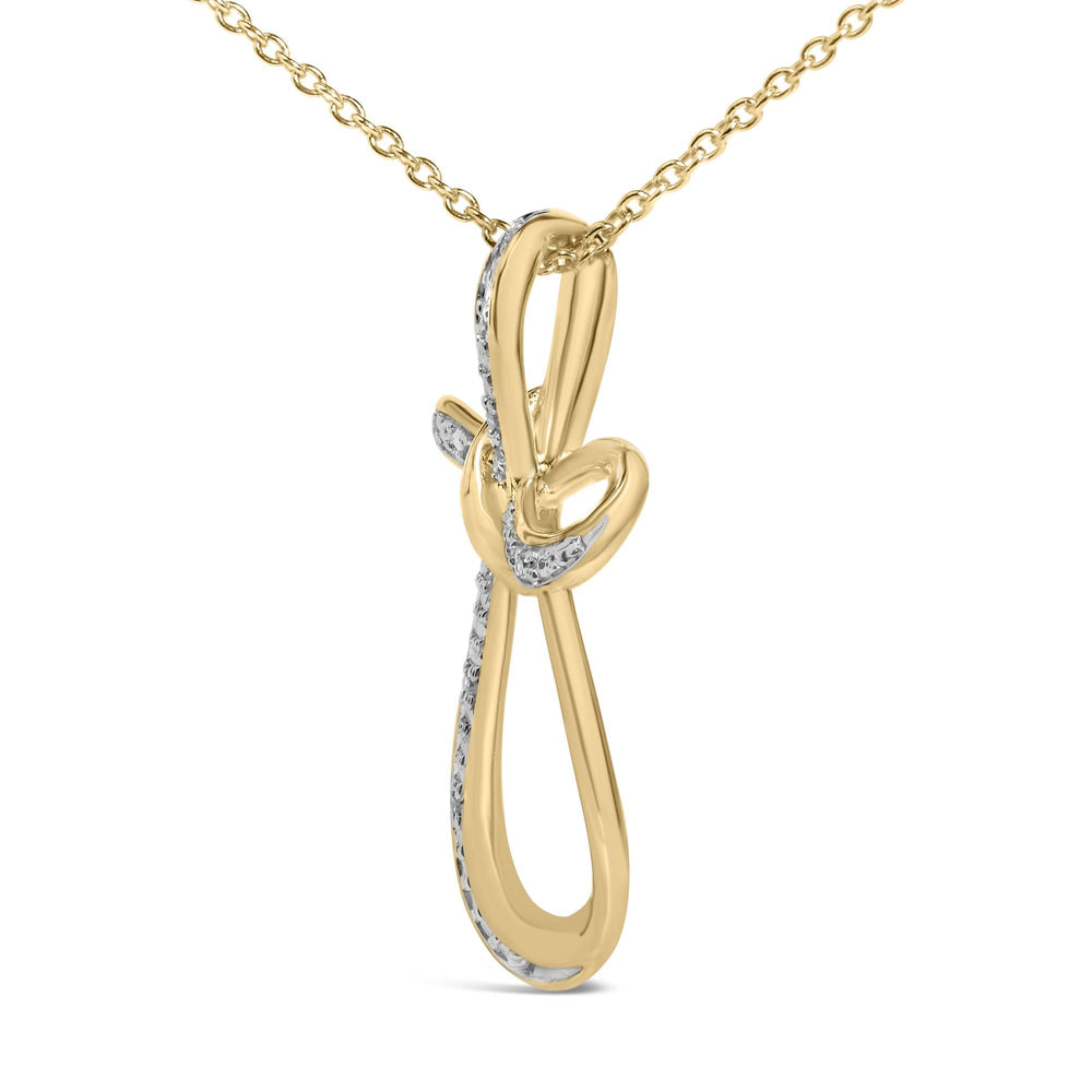 24 KT Gold Vermeil Diamond Accent Infinity Cross Pendant Necklace