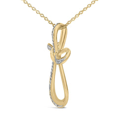 24 KT Gold Vermeil Diamond Accent Infinity Cross Pendant Necklace