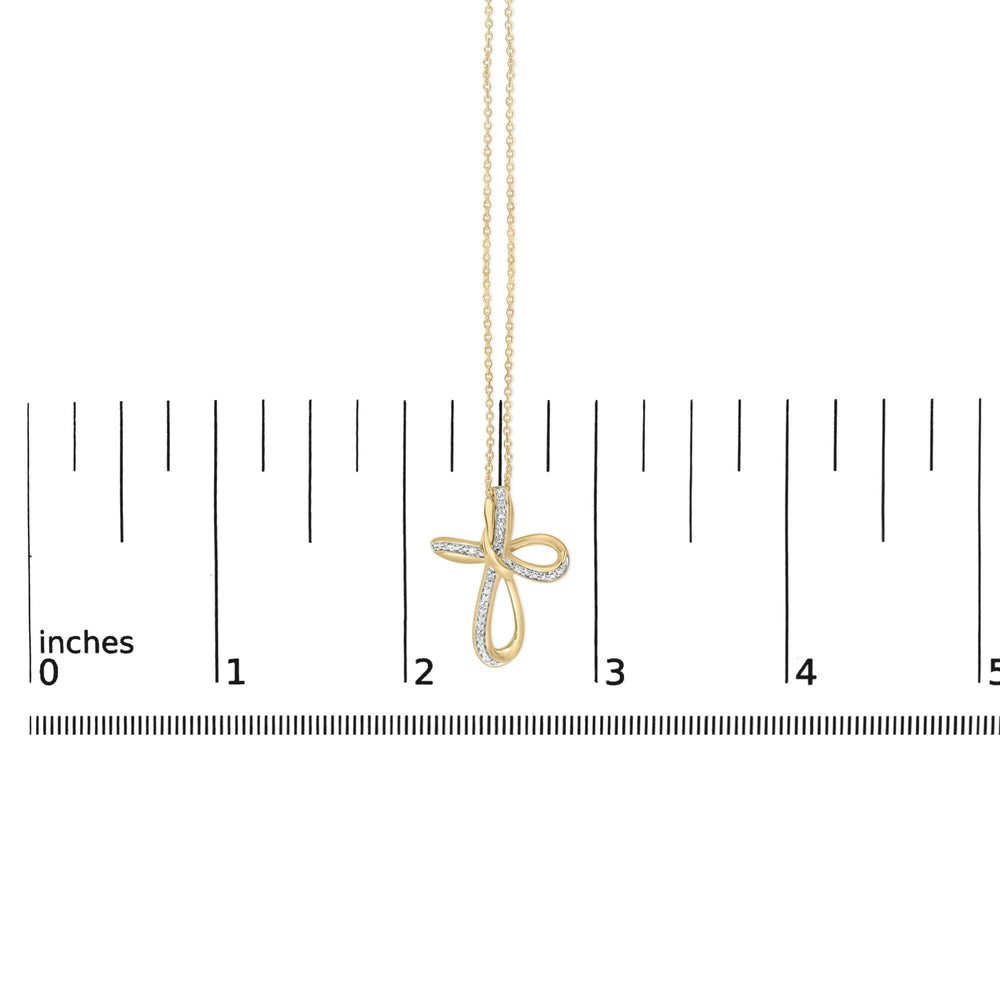 24 KT Gold Vermeil Diamond Accent Infinity Cross Pendant Necklace