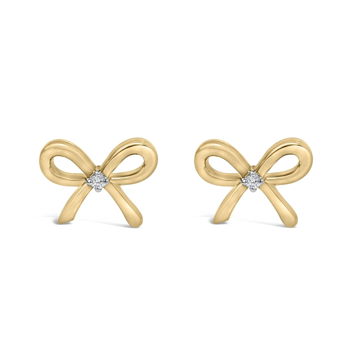Gold Vermeil Diamond Accent Bow Earring